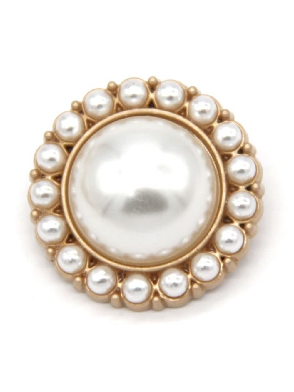 Vintage Gold Metal Faux Pearl Buttons 18mm 10pcs Craft Sewing